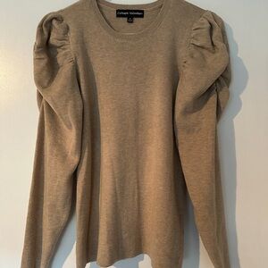 Catherine Malandrino Tan Puff Sleeve Sweater